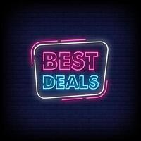 Best Deals Neon Signs Style Text Vector