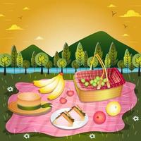 Picnic in the Park Background Concept vector