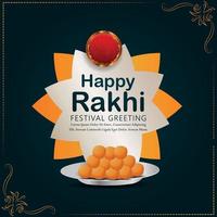 Realistic vector ilustration of happy raksha bandhan invitation greeting card