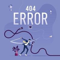 Concept 404 Error Page or File not found for web page vector