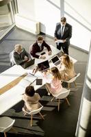 Vertical view of a meeting in a modern office photo