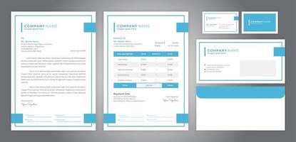 corporate identity with simple line design including letterhead invoice business card and envelope vector