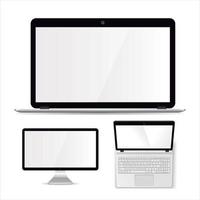 Laptop pc and white computer vector