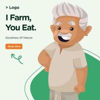 diseño de banner de i farm you eat plantilla vector