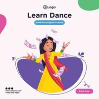 Banner design of learn dance cartoon style illustration vector