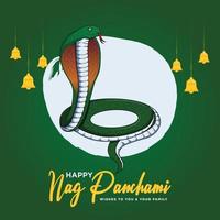 Banner design of happy nag panchami template vector