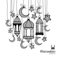 tarjeta de felicitación de celebración de ramadan kareem vector