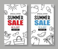 Summer sale banner cover template background Summer discount special offer cute design vector