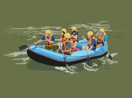 Aventura de rafting en vector gráfico de ilustración