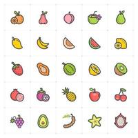 Fruit Line with Color icon vector
