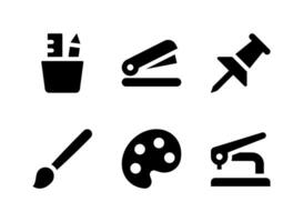 Simple Set of Stationery Related Vector Solid Icons