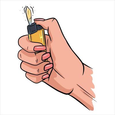 Lighter in the hands Vector illustration