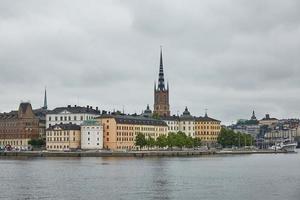 Panoramic view of Stockholm city and Evert Taubes Terrass from Stockholm city hall photo