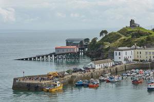 Tenby and castle in Wales England photo