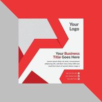 Red corporate business post banner layout design vector