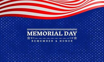 Memorial Day  background design with US flag vector