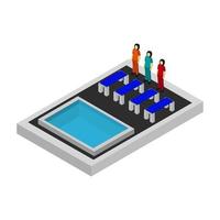 Room With Isometric Swimming Pool vector