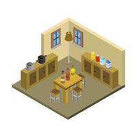 Isometric Kitchen Room vector