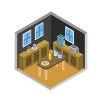 Isometric Kitchen Room vector