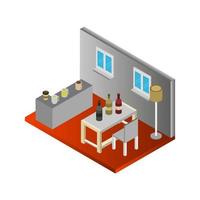 Isometric Kitchen Room vector