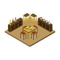 Isometric Kitchen Room vector