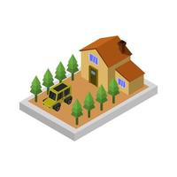 Isometric House On White Background vector