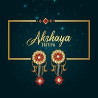 Tarjeta de felicitación de invitación akshaya tritiya con invitación dorada vector