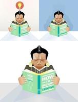 Man reading a book vector