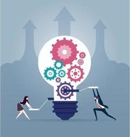 Business people creative idea. Creating ideas and teamwork concept design element vector