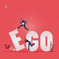 Business team change Ego to Go text. Business concept Vector