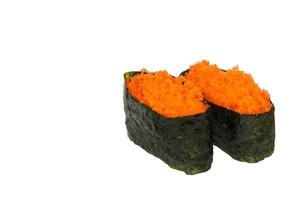 Ebiko sushi on white background photo