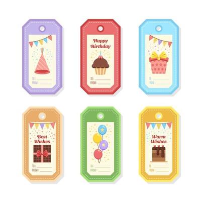 Colourful Birthday Gift Tag Collection