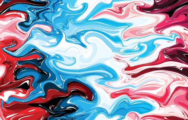 Red Blue and White Abstract Alcohol Ink Background