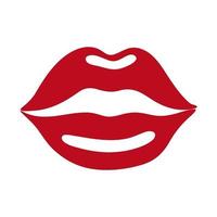 labios femeninos rojos aislados en un fondo blanco. diseño para el día de san valentín, tarjetas de felicitación, camisetas, pegatinas