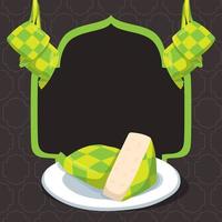 Ketupat in Dark Background vector