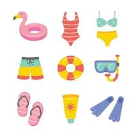 Summer on The Beach Elements vector