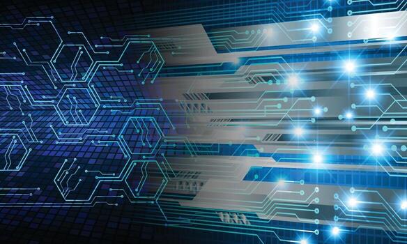 Fondo de concepto de tecnología futura de circuito cibernético vector