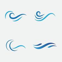 water wave illustration template design vector