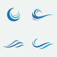 water wave illustration template design vector