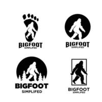 set collection Big foot yeti vector black logo icon illustration  design