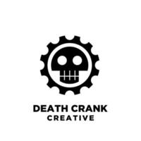 death crank creative sport bike motor cycle with skull icon vector logo icon illustration design