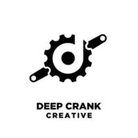 deep cycle crank creative sport bike with initial letter d vector logo icon illustration design
