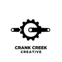 Manivela creek ciclo creativo deporte bicicleta vector logo icono ilustración diseño