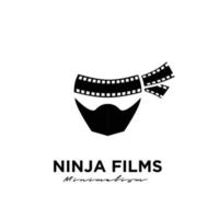 Ninja Film Studio Movie Film Production logo design vector icon illustration