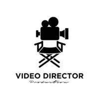 director estudio película video cine producción de películas diseño de logotipo icono de vector ilustración