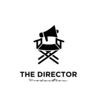 director estudio película video cine producción de películas diseño de logotipo icono de vector ilustración