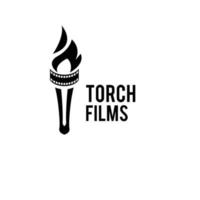 torch film cinema movie logo icon design vector