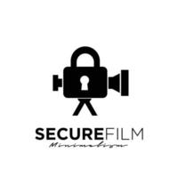 estudio de cine privado película video cine producción de películas diseño de logotipo icono de vector ilustración