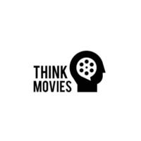 ideas movies Think Studio Video Cinema Cinematography Film Production logo design vector icon illustration Isolated White Background