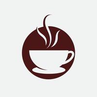 logotipo de la taza de café diseño de icono de vector de cafetería